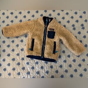Patagonia Infant Retro-X Fleece Jacket in Cream and Blue